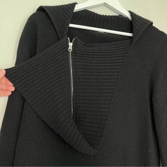 J. Crew Women’s Cashmere Wool Blend Dream Zip Henley Sweater Black Small - Picture 6 of 8